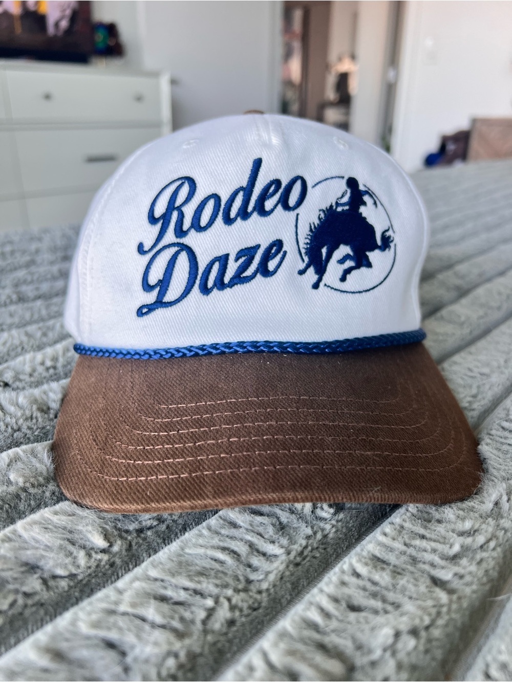 Mighty Fine White Cotton “Rodeo Daze” Baseball Cap